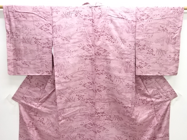  草花模様小紋着物